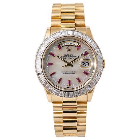 rolex baguette bezel|rolex president diamond bezel.